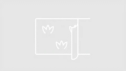 Animated sod rolls white line icon Video stock 312209128