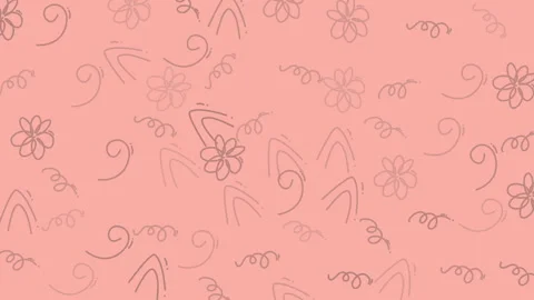Animated Soft pink backdrop featuring simple line art flowers Stock Footage 346469519