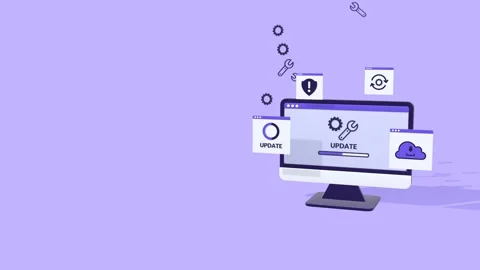 Animated Software Update and System Maintenance Concept with Copy Space. Stock Footage 316573243