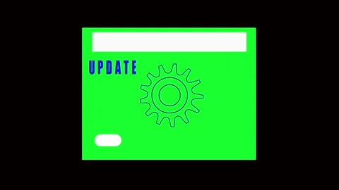 Animated software update gear icon progress bar green screen digital interf.. Stock Footage 321444109