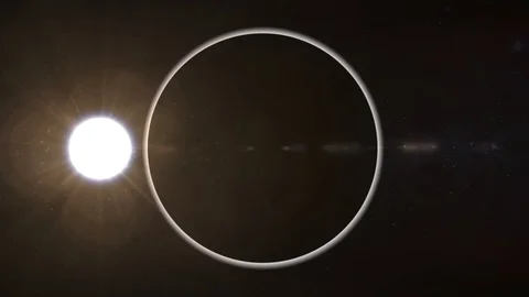 Animated solar eclipse, can be used to overlay videos, logos and Video stock 129692122