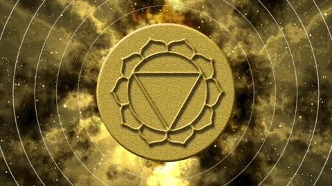 Animated Solar Plexus Chakra Symbol with radio wave effect 스톡 동영상 176365969