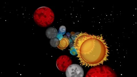 Animated Solar System Planets Orbiting i... | Stock Video | Pond5