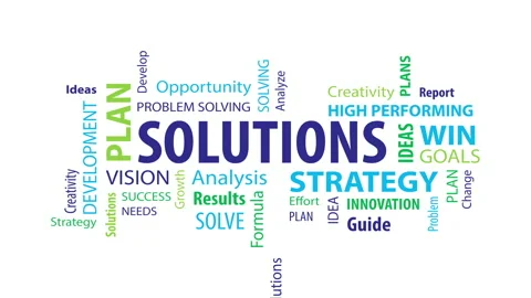Animated Solutions Word Cloud Stock Footage 130758519