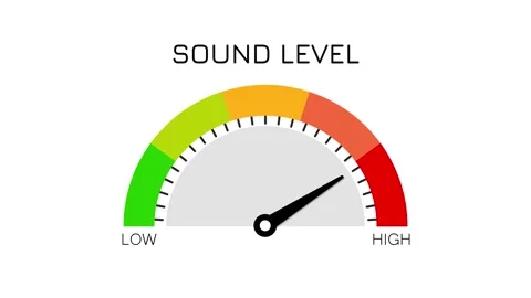 Animated Sound Level Indicator Gauge, High Decibel Level Warning Video stock 316959810