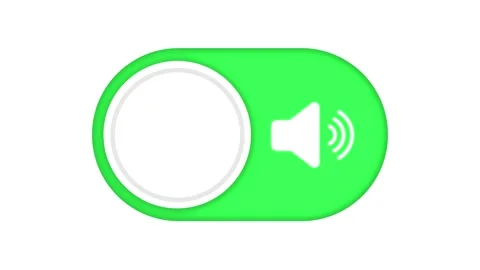 Animated sound volume toggle switch button turning on and off mute audio se.. Stock Footage 340799143