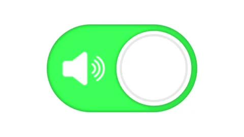 Animated sound volume toggle switch button turning on and off mute audio se.. Stock Footage 340799144