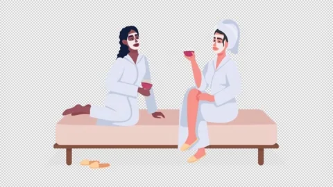 Animated spa day characters 스톡 동영상 224889033