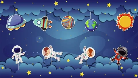 Animated Space Adventure with Astronauts Stock Footage 262024061