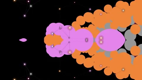 Animated Space Scene with Pink and Orange Shapes. Stock Footage 329499336