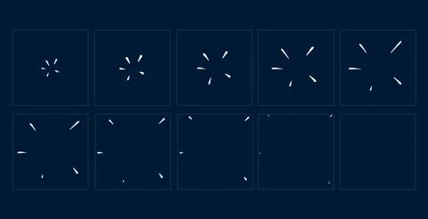 Animated sparkle or shine effect, game sprite Illustrazione stock