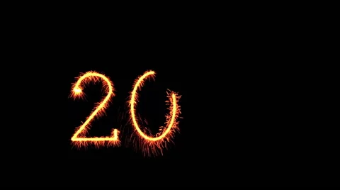 Animated Sparkler 2016 With Shine Effect Against Black Background Stock Footage 57142028