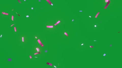 Animated Sparkling Pink Confetti Explosion on Green Background, Metallic Pa.. Stock Footage 326165394