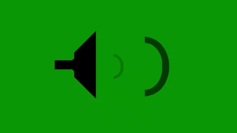 Animated speaker icon adjusting volume on green background Stock Footage 339830743