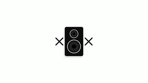 Animated speaker icon pulsating with sound on white background Video stock 336742218