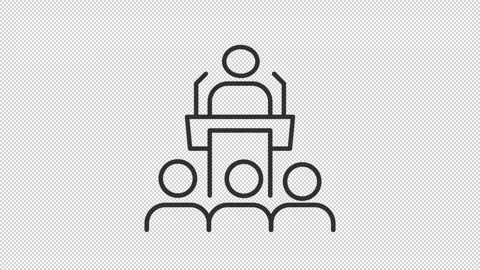 Animated speaker performance line icon Stock Footage 340288266