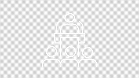 Animated speaker performance white line icon Stock Footage 342246535