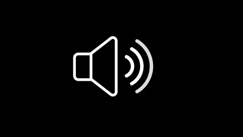 Animated speaker sound volume icon with expanding wave loop on green screen.. Stock Footage 340565134