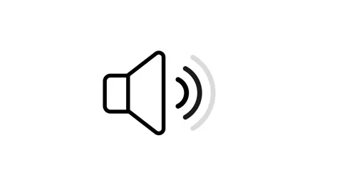 Animated speaker sound volume icon with expanding wave loop on green screen.. Stock Footage 340565161