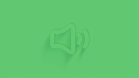 Animated speaker volume icon with shadow on green background. Neumorphism Video stock 159830567