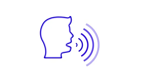 Animated speaking icon. Speech line animation. Moving jaw, mouth. Verbal co.. Stock Footage 305166332