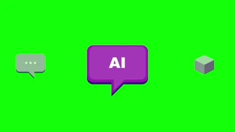 Animated Speech Bubble with AI Text Motion Graphics Stock Footage 339399215