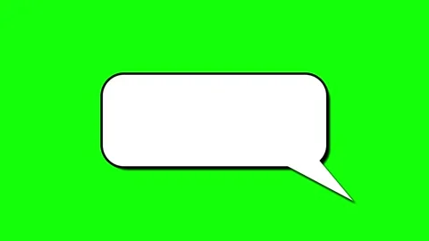 Animated speech bubble appearing and disappearing on a vibrant green screen.. Stock Footage 344352520