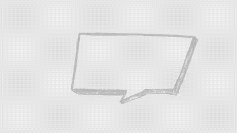 Animated speech bubble chalk drawing. Video clip with alpha channel. Stockbeeldmateriaal 332511893