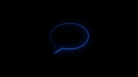 Animated speech bubble with glowing outline for communication and messaging Stock Footage 345029968