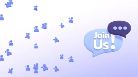 Animated Speech Bubble With Join Us Text With Copy Space. Stock Footage 287072111
