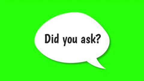 Animated Speech Bubble Question Did You Ask Green Screen Stock Footage 345111205