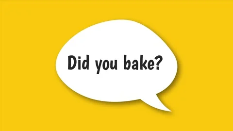 Animated Speech Bubble Question Did You Bake Yellow Background Stock Footage 345111209
