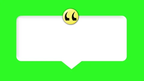Animated speech bubble with a quotation mark icon appearing on a green screen. Stock-Footage 317968069
