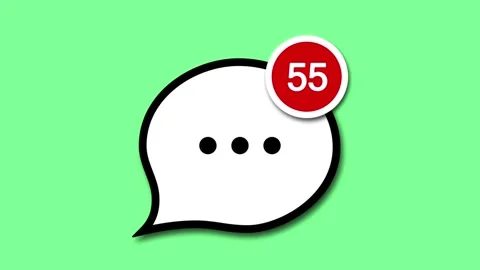 Animated Speech Bubble with Unread Message Notification on Green Screen Stock Footage 332813318