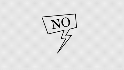 Animated Speech Bubble with Word NO in Motion Stock Footage 307953036