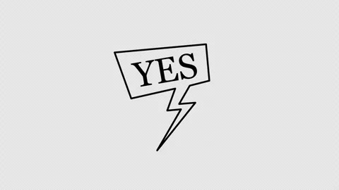 Animated Speech Bubble with Word YES in Motion Stock Footage 307953040