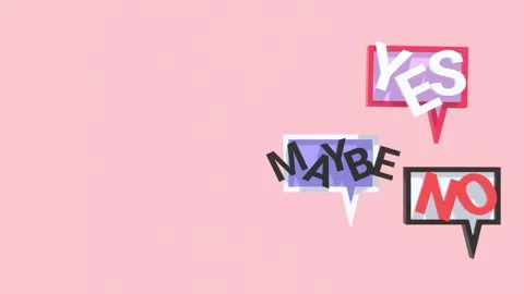 Animated Speech Bubble With Yes, Maybe, No Word With Copy Space. 스톡 동영상 287106132