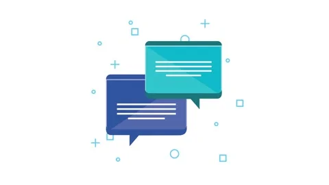 Animated speech bubbles representing communication and messaging exchange i.. Stock Footage 339266702