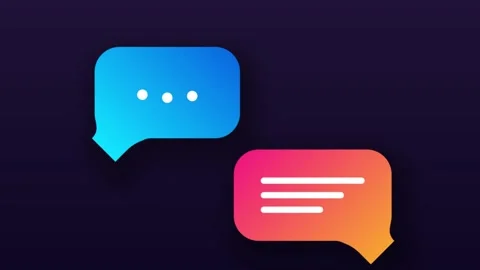 Animated speech bubbles representing online chat and digital communication on a Stock Footage 339221822
