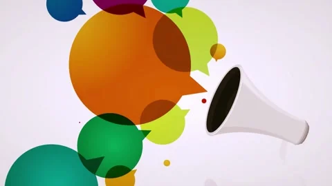 Animated Speech Bubbles Transition With Colorful Splatter Background Stock Footage 342901920