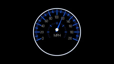 Animated Speed Indicator Dial with Needle Sweeping Across Scale, Car Dashbo.. Video stock 310205882