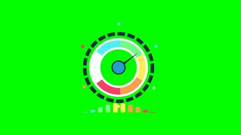Animated speedometer gauge on green screen Vídeo Stock 347013520