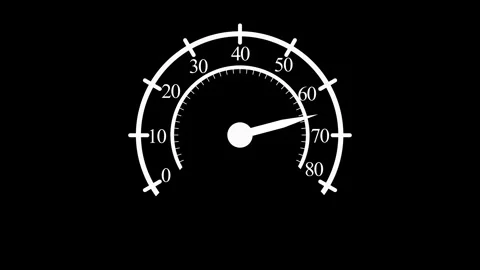 Animated Speedometer in Simple Minimal Style for Interface and HUD Elements Stock Footage 316787912