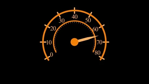 Animated Speedometer in Simple Minimal Style for Interface and HUD Elements Stock Footage 316787950