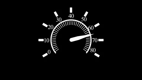 Animated Speedometer in Simple Minimal Style for Interface and HUD Elements Stock Footage 316788001