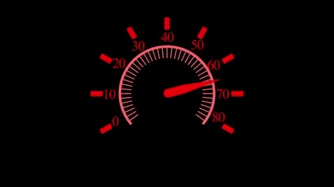 Animated Speedometer in Simple Minimal Style for Interface and HUD Elements Stock Footage 316788003