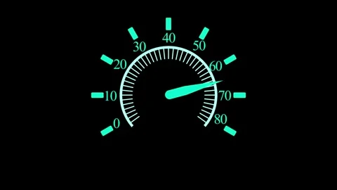 Animated Speedometer in Simple Minimal Style for Interface and HUD Elements Stock Footage 316788012