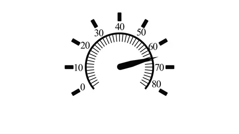 Animated Speedometer in Simple Minimal Style for Interface and HUD Elements Stock Footage 316788028