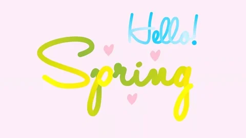 Animated spelling of the phrase: Hello! Spring. Gradient in contrasting colors Stock Footage 172060785