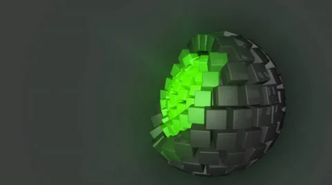 Animated sphere blocks (green version) 库存影片 32858107